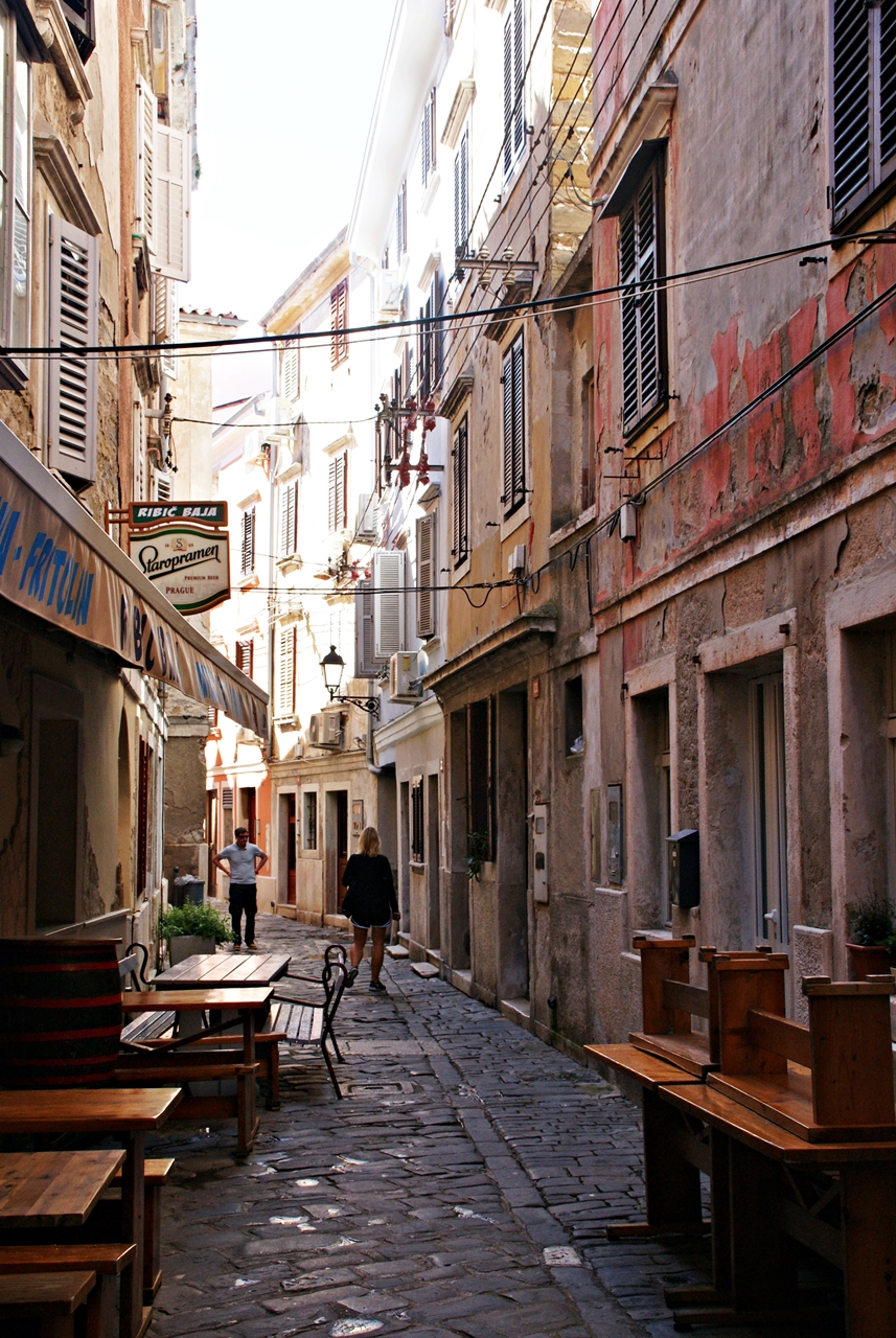 Bakgater i Piran, Slovenia