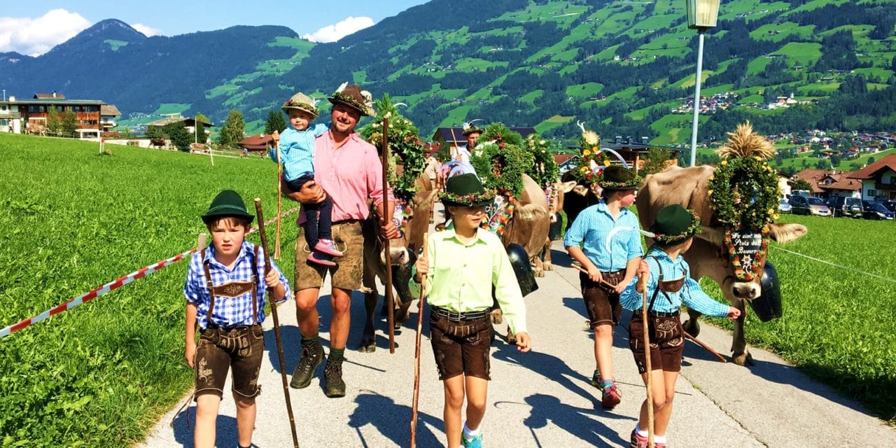 Bli med å feire dyrenes hjemkomst med Almabtrieb i Tirol