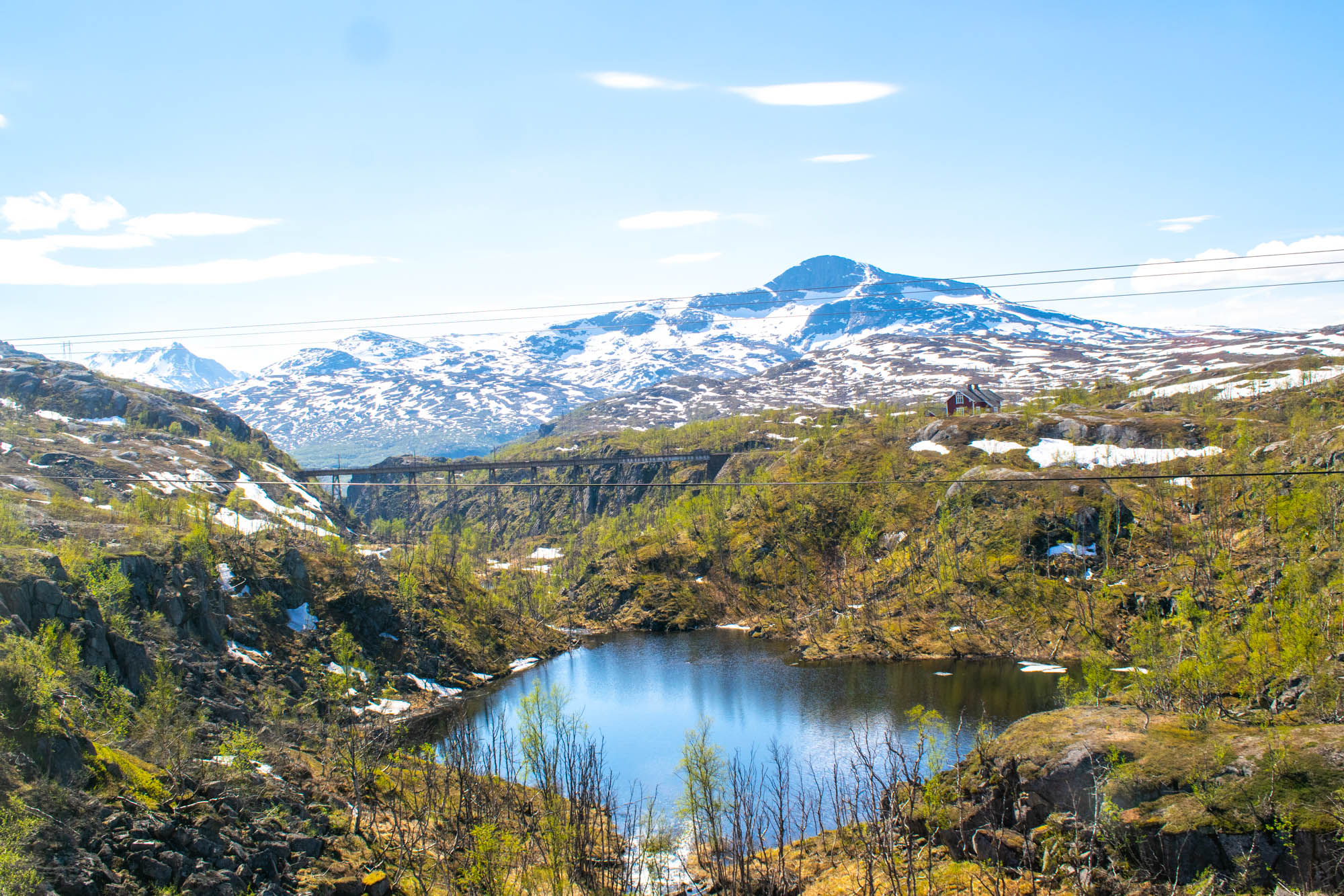 Norddalsbrua sett fra Arctic Train langs Ofotbanen